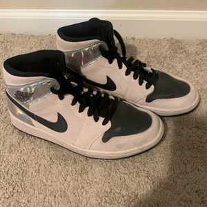 Pink Air Jordan Mid 1 iridescent